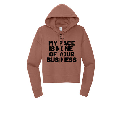 MY PACE IS NONE OF YOUR BUSINESS (Black) - Womens Fleece Hoodie