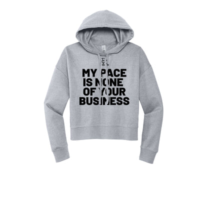 MY PACE IS NONE OF YOUR BUSINESS (Black) - Womens Fleece Hoodie