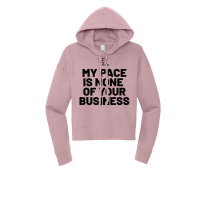 MY PACE IS NONE OF YOUR BUSINESS (Black) - Womens Fleece Hoodie