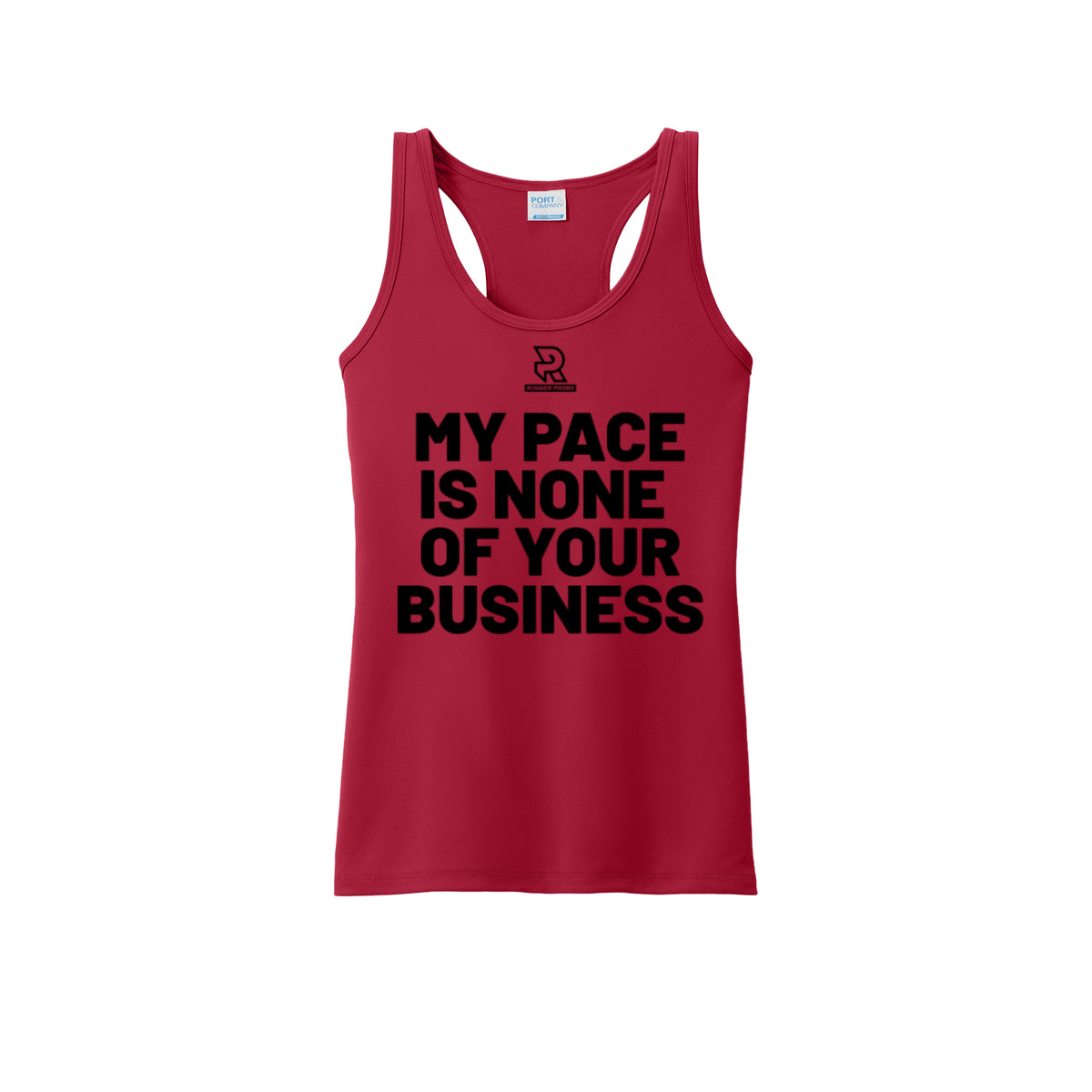 MY PACE IS NONE OF YOUR BUSINESS (Black) - Womens Performance Tank