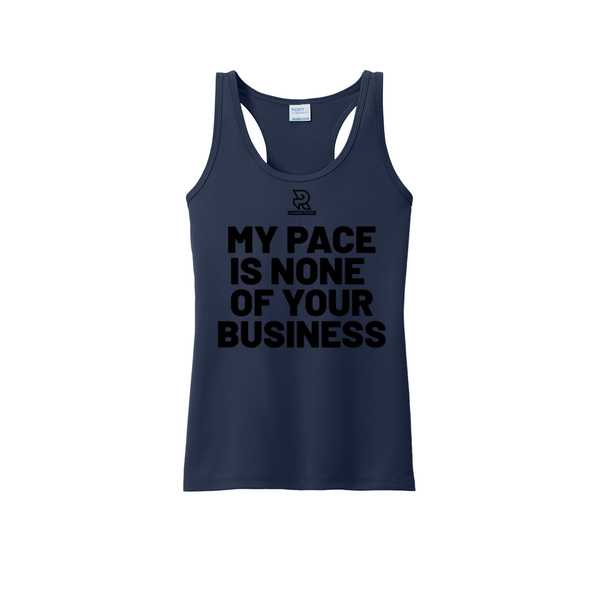 MY PACE IS NONE OF YOUR BUSINESS (Black) - Womens Performance Tank