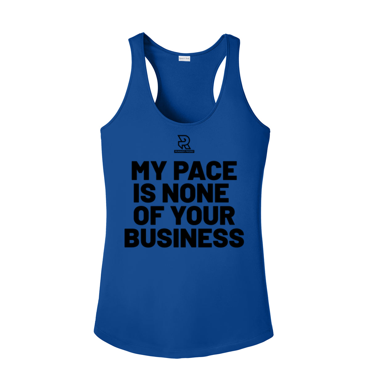 MY PACE IS NONE OF YOUR BUSINESS (Black) - Womens Competitor Racerback Tank