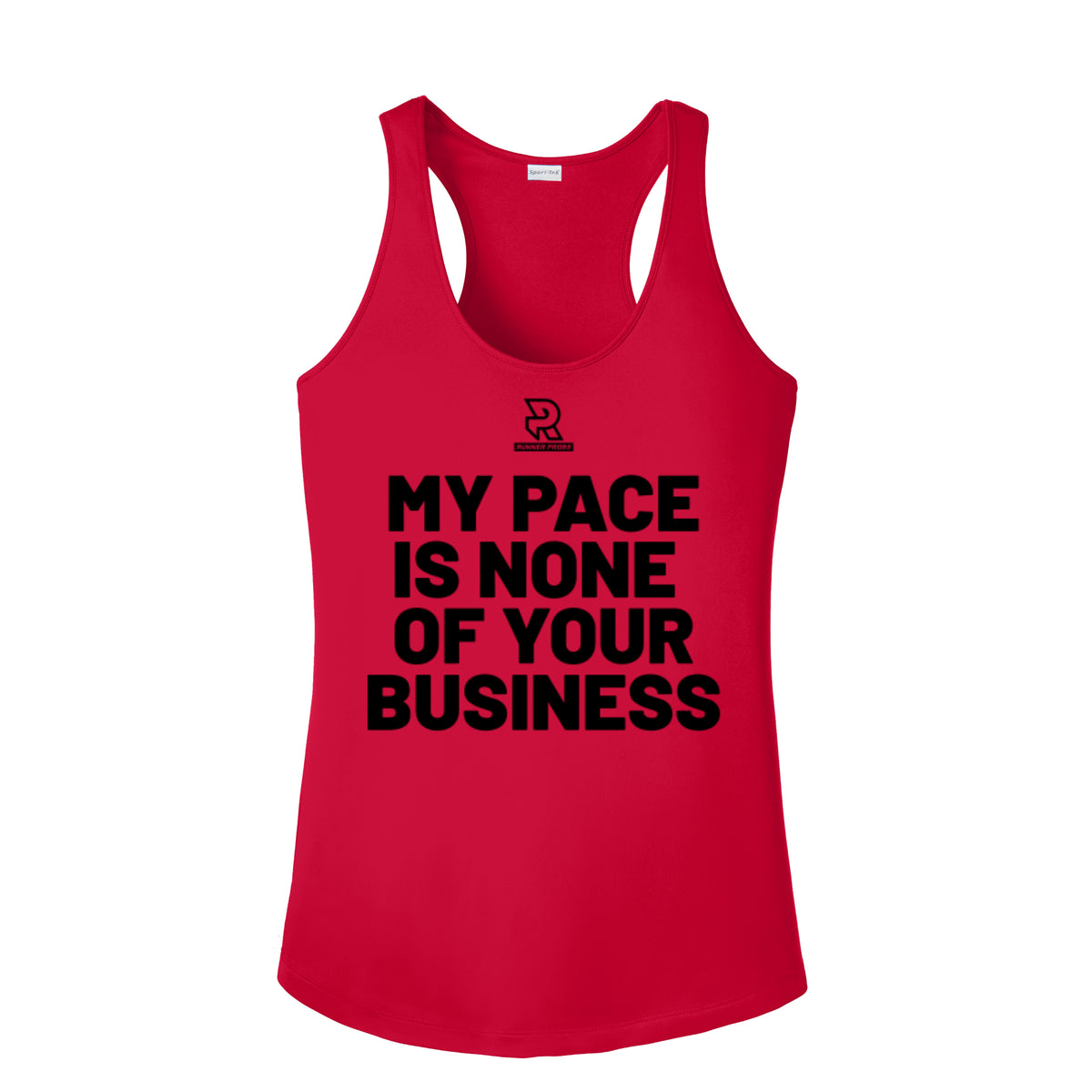 MY PACE IS NONE OF YOUR BUSINESS (Black) - Womens Competitor Racerback Tank