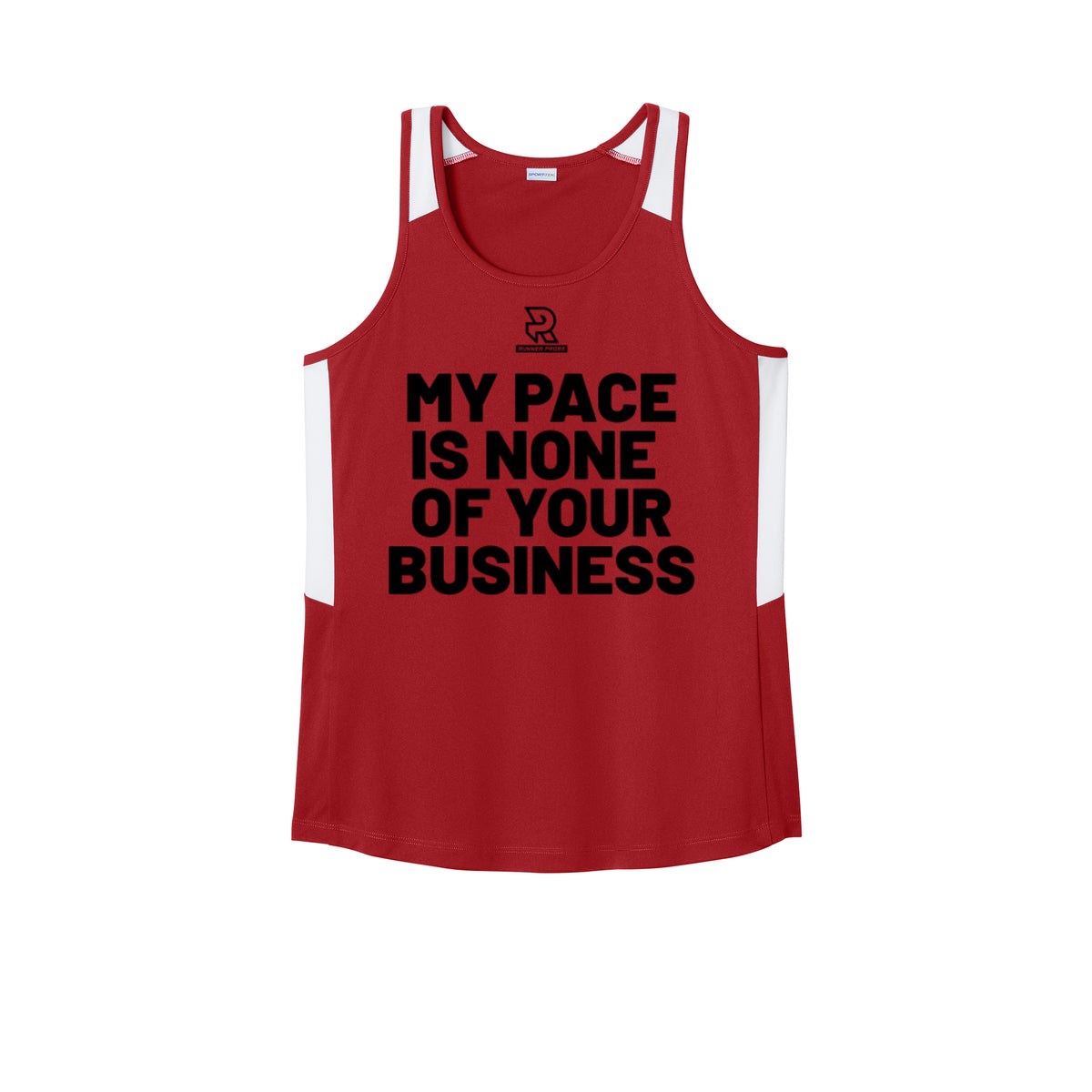 MY PACE IS NONE OF YOUR BUSINESS (Black) - Womens Club Track Tank