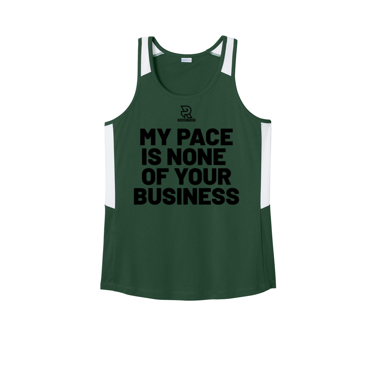 MY PACE IS NONE OF YOUR BUSINESS (Black) - Womens Club Track Tank