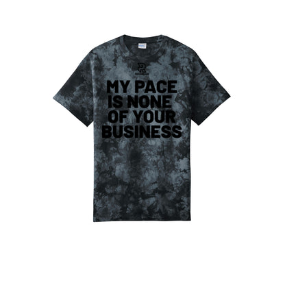 MY PACE IS NONE OF YOUR BUSINESS (Black) - Short Sleeve Tie Dye Cotton Tee