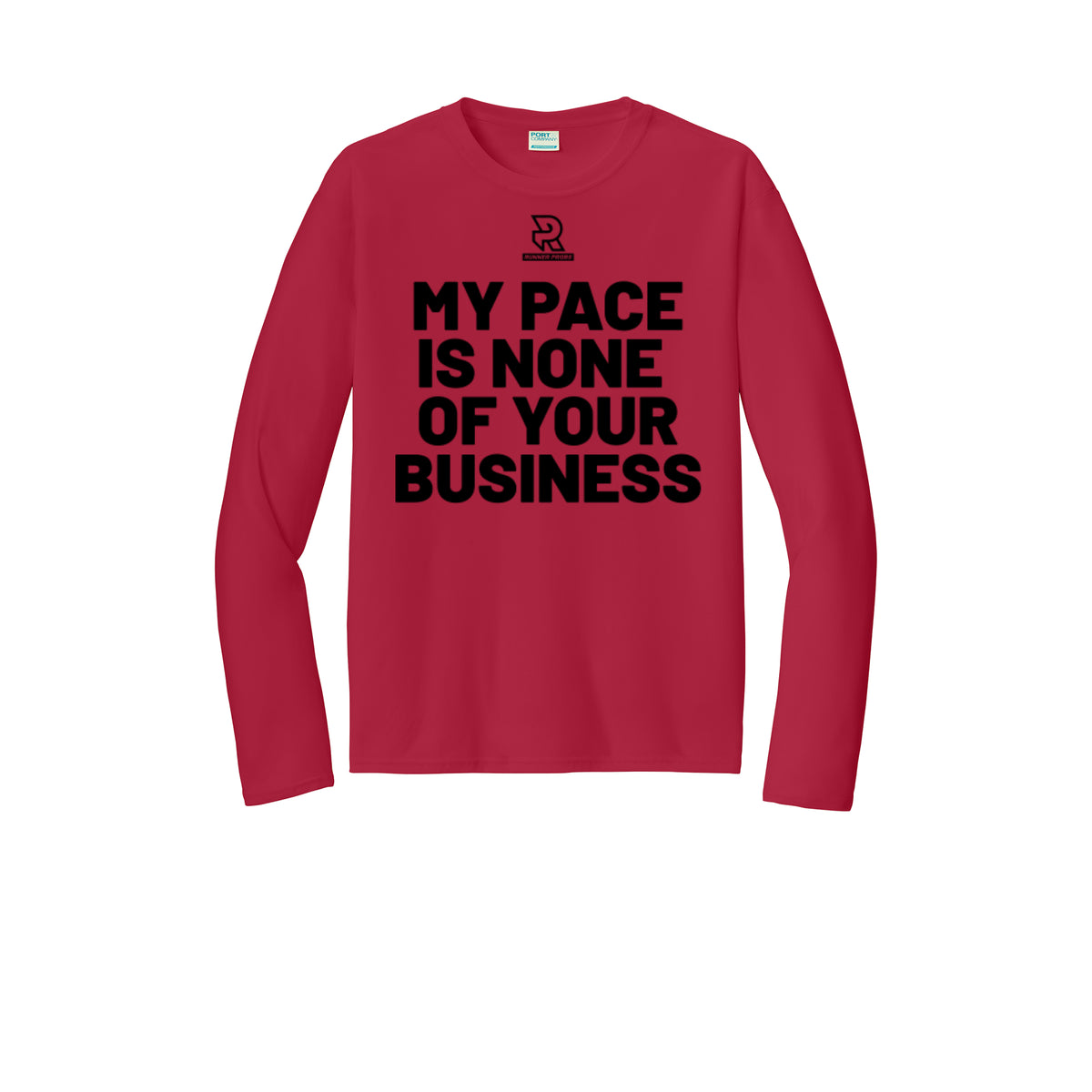 MY PACE IS NONE OF YOUR BUSINESS (Black) - Long Sleeve Performance Tee