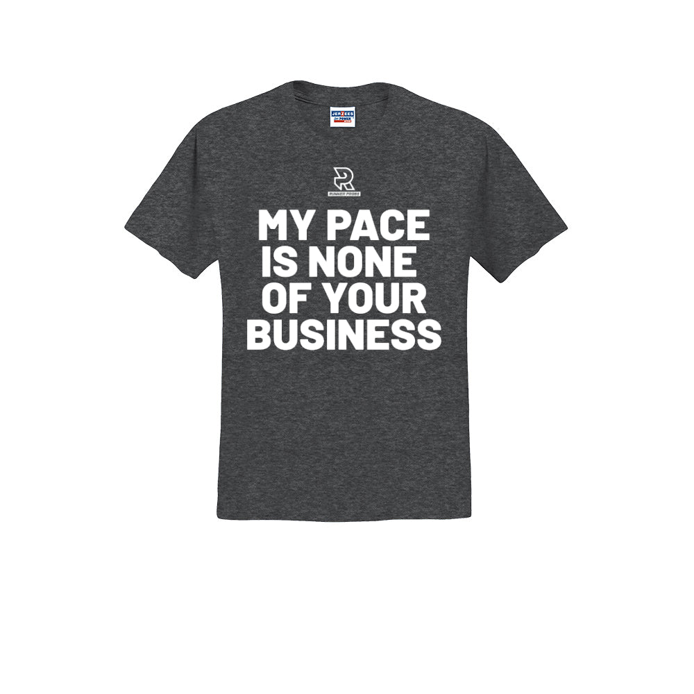 MY PACE IS NONE OF YOUR BUSINESS (White) - Short Sleeve Cotton Tee