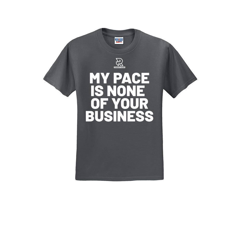 MY PACE IS NONE OF YOUR BUSINESS (White) - Short Sleeve Cotton Tee