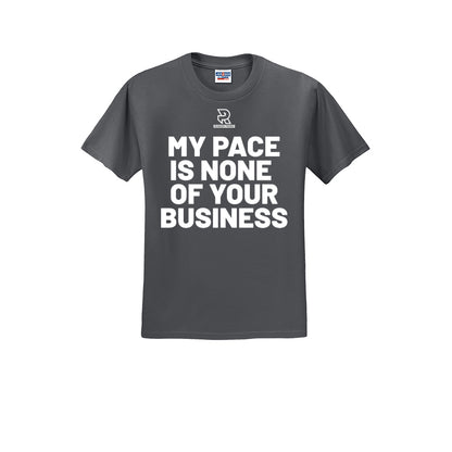 MY PACE IS NONE OF YOUR BUSINESS (White) - Short Sleeve Cotton Tee