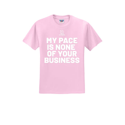 MY PACE IS NONE OF YOUR BUSINESS (White) - Short Sleeve Cotton Tee