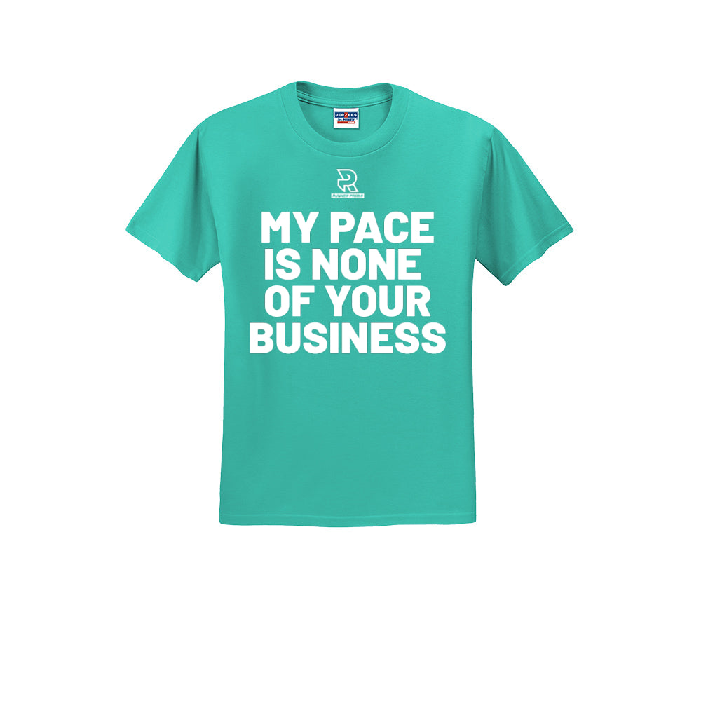 MY PACE IS NONE OF YOUR BUSINESS (White) - Short Sleeve Cotton Tee
