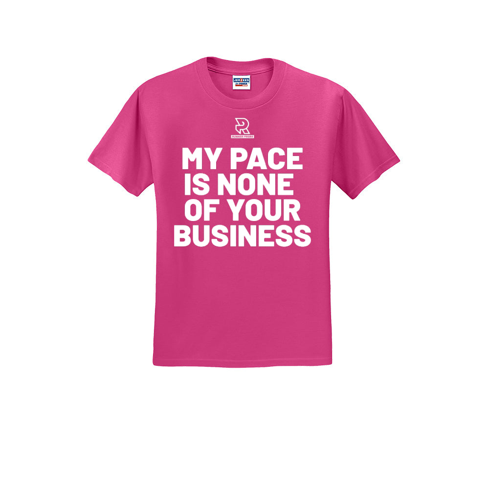 MY PACE IS NONE OF YOUR BUSINESS (White) - Short Sleeve Cotton Tee