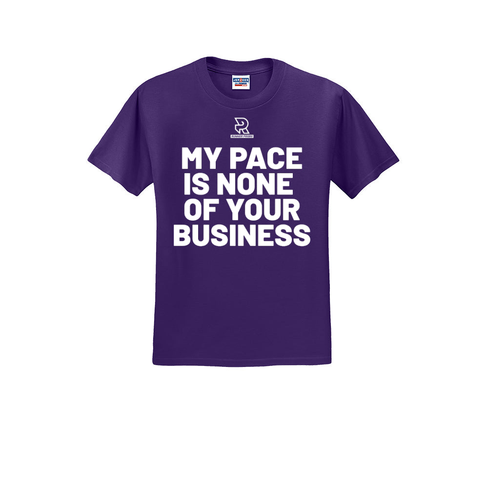 MY PACE IS NONE OF YOUR BUSINESS (White) - Short Sleeve Cotton Tee