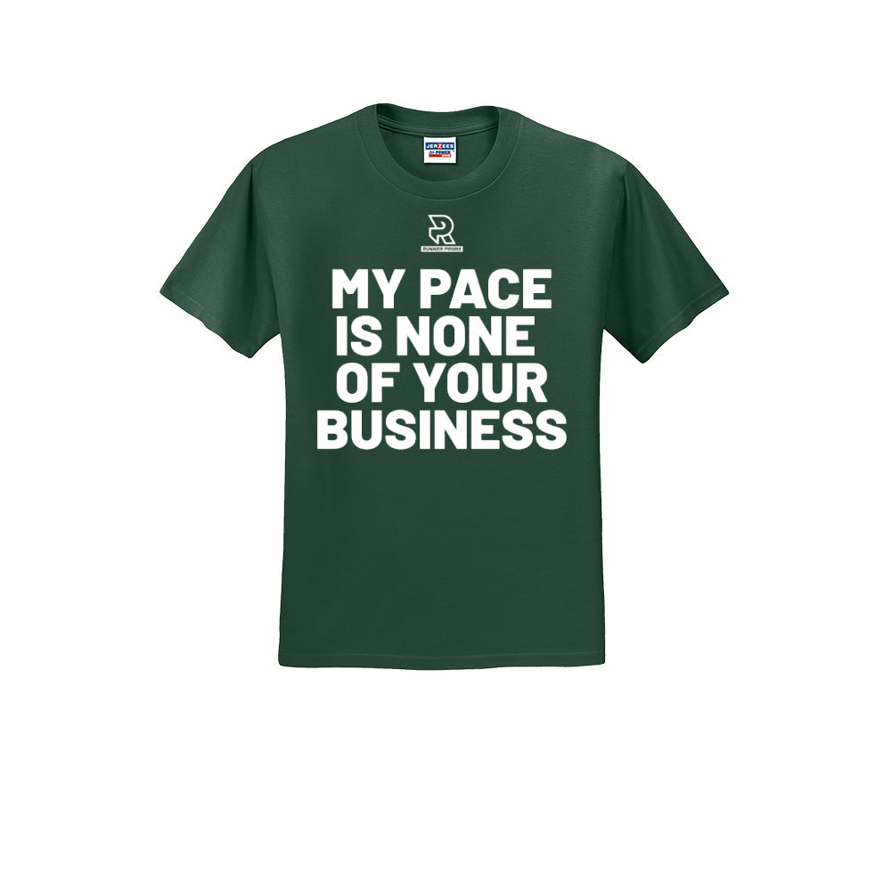 MY PACE IS NONE OF YOUR BUSINESS (White) - Short Sleeve Cotton Tee