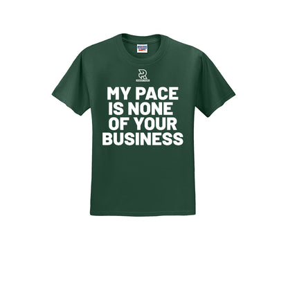 MY PACE IS NONE OF YOUR BUSINESS (White) - Short Sleeve Cotton Tee