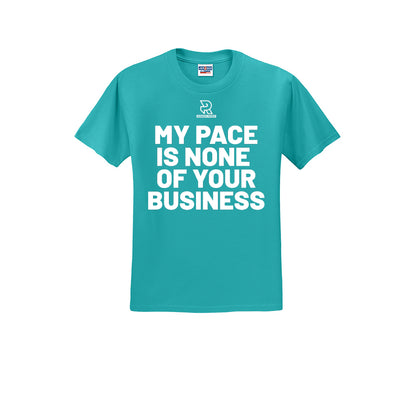 MY PACE IS NONE OF YOUR BUSINESS (White) - Short Sleeve Cotton Tee