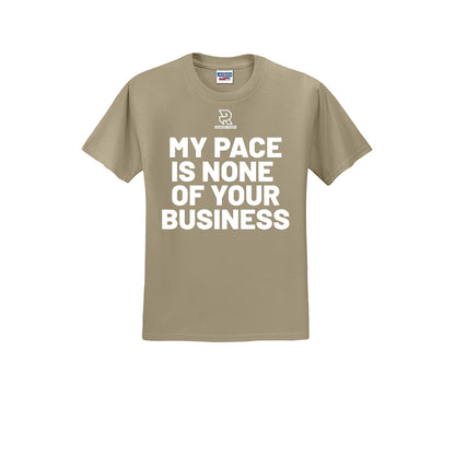 MY PACE IS NONE OF YOUR BUSINESS (White) - Short Sleeve Cotton Tee