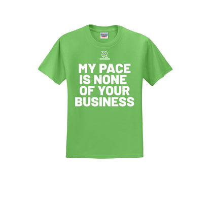 MY PACE IS NONE OF YOUR BUSINESS (White) - Short Sleeve Cotton Tee