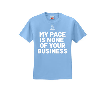 MY PACE IS NONE OF YOUR BUSINESS (White) - Short Sleeve Cotton Tee