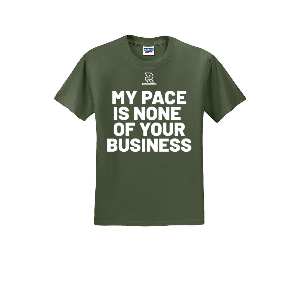 MY PACE IS NONE OF YOUR BUSINESS (White) - Short Sleeve Cotton Tee