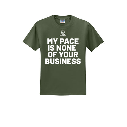 MY PACE IS NONE OF YOUR BUSINESS (White) - Short Sleeve Cotton Tee