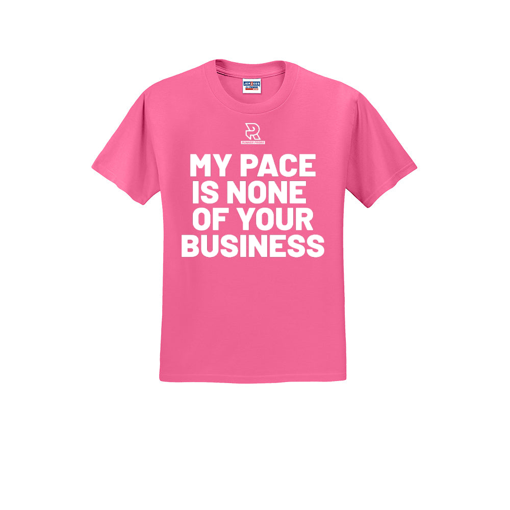 MY PACE IS NONE OF YOUR BUSINESS (White) - Short Sleeve Cotton Tee