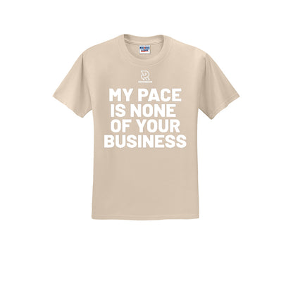 MY PACE IS NONE OF YOUR BUSINESS (White) - Short Sleeve Cotton Tee