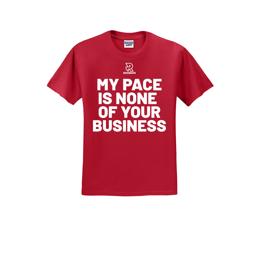 MY PACE IS NONE OF YOUR BUSINESS (White) - Short Sleeve Cotton Tee