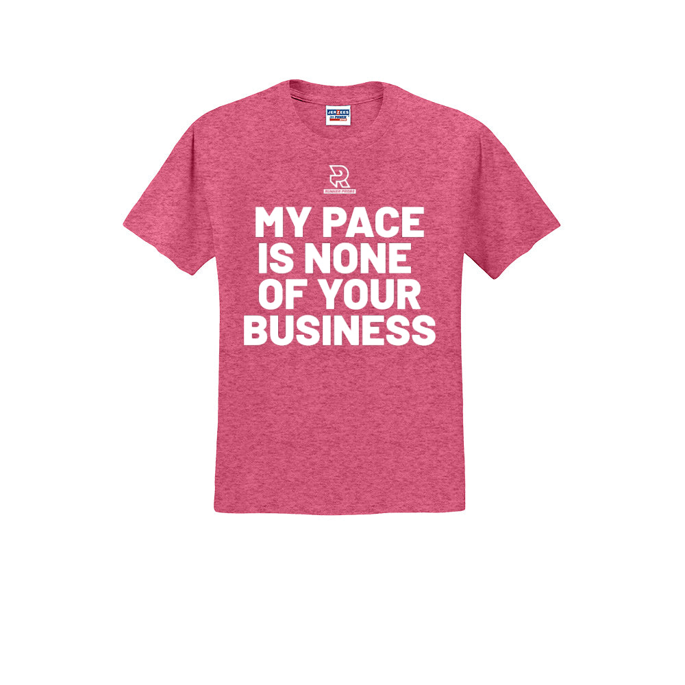 MY PACE IS NONE OF YOUR BUSINESS (White) - Short Sleeve Cotton Tee