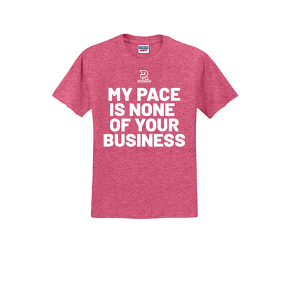 MY PACE IS NONE OF YOUR BUSINESS (White) - Short Sleeve Cotton Tee