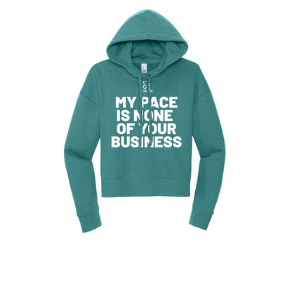 MY PACE IS NONE OF YOUR BUSINESS (White) - Womens Fleece Hoodie