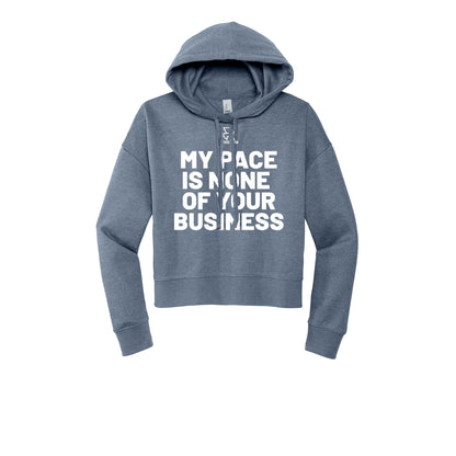 MY PACE IS NONE OF YOUR BUSINESS (White) - Womens Fleece Hoodie