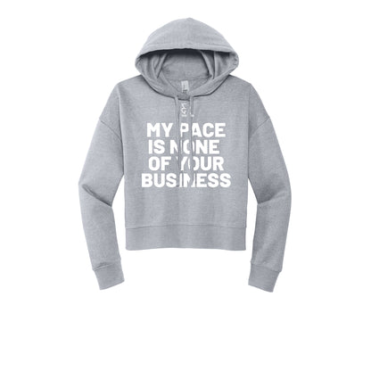 MY PACE IS NONE OF YOUR BUSINESS (White) - Womens Fleece Hoodie