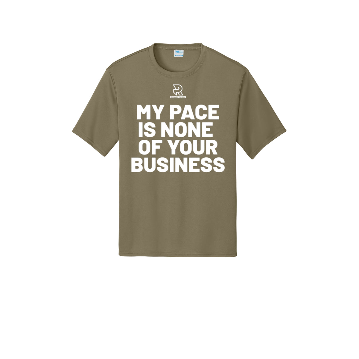 MY PACE IS NONE OF YOUR BUSINESS (White) - Short Sleeve Performance Tee