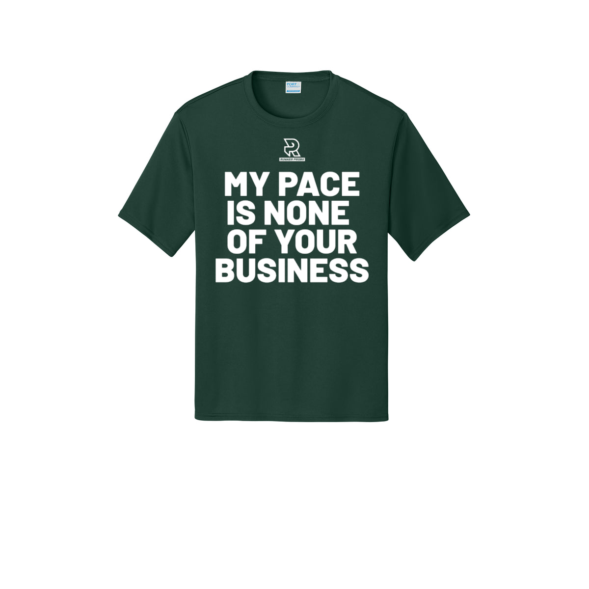 MY PACE IS NONE OF YOUR BUSINESS (White) - Short Sleeve Performance Tee