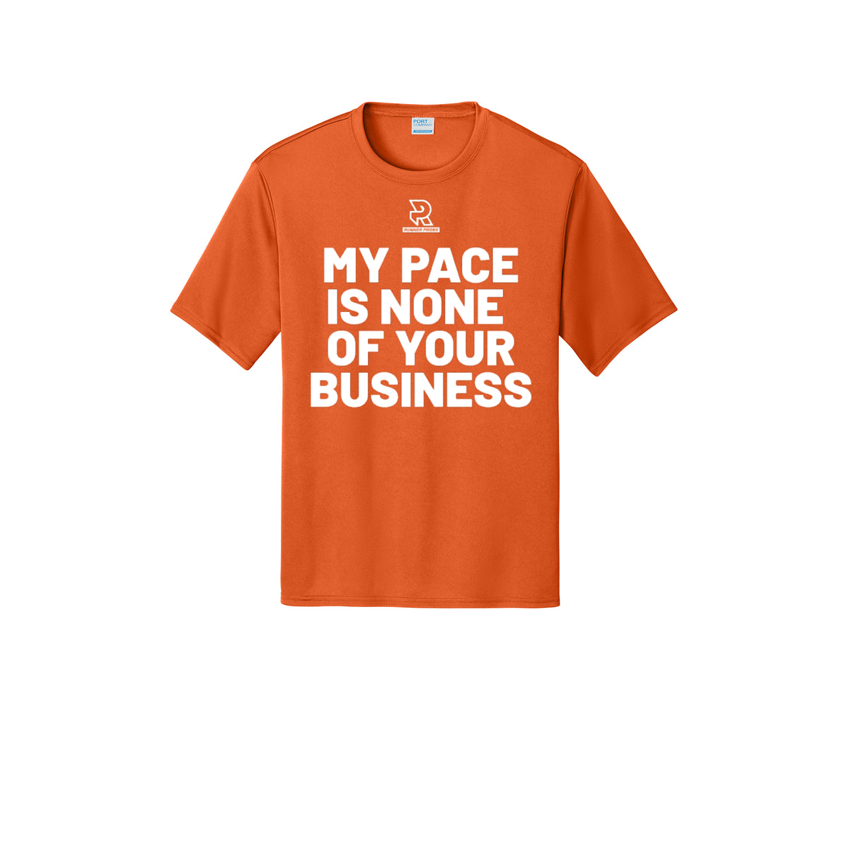 MY PACE IS NONE OF YOUR BUSINESS (White) - Short Sleeve Performance Tee