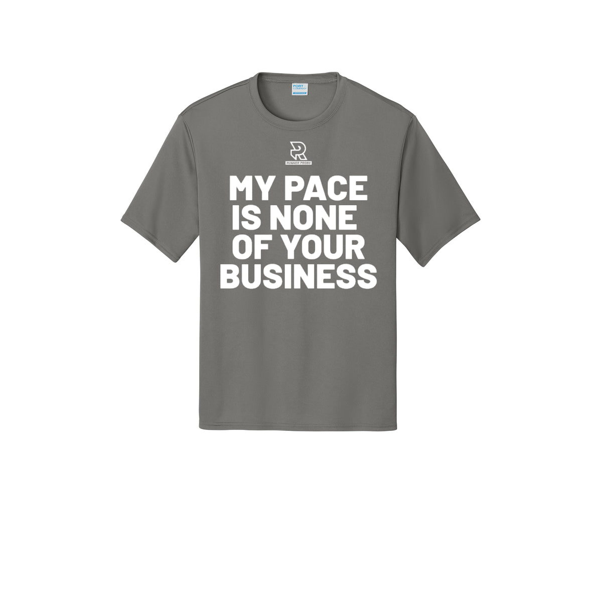 MY PACE IS NONE OF YOUR BUSINESS (White) - Short Sleeve Performance Tee