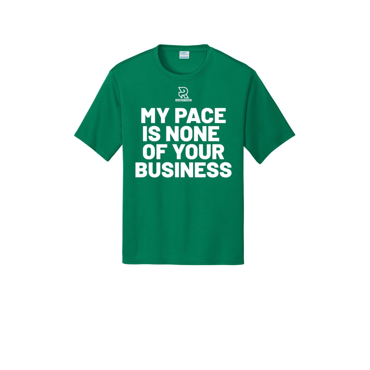 MY PACE IS NONE OF YOUR BUSINESS (White) - Short Sleeve Performance Tee