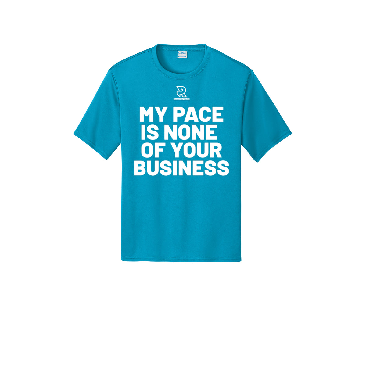 MY PACE IS NONE OF YOUR BUSINESS (White) - Short Sleeve Performance Tee