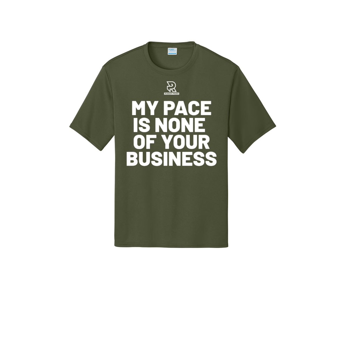 MY PACE IS NONE OF YOUR BUSINESS (White) - Short Sleeve Performance Tee