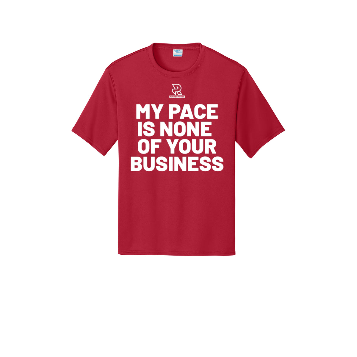 MY PACE IS NONE OF YOUR BUSINESS (White) - Short Sleeve Performance Tee