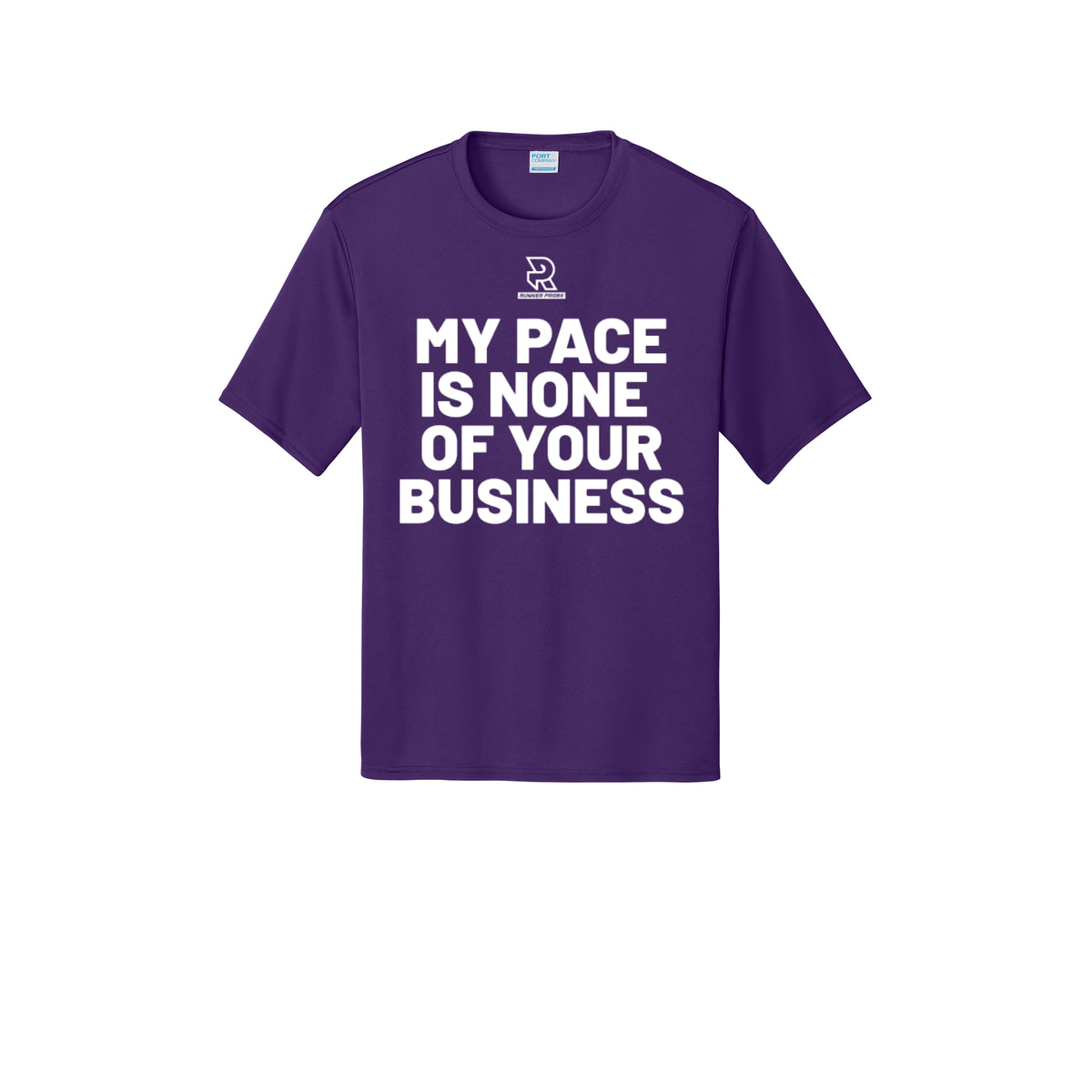 MY PACE IS NONE OF YOUR BUSINESS (White) - Short Sleeve Performance Tee