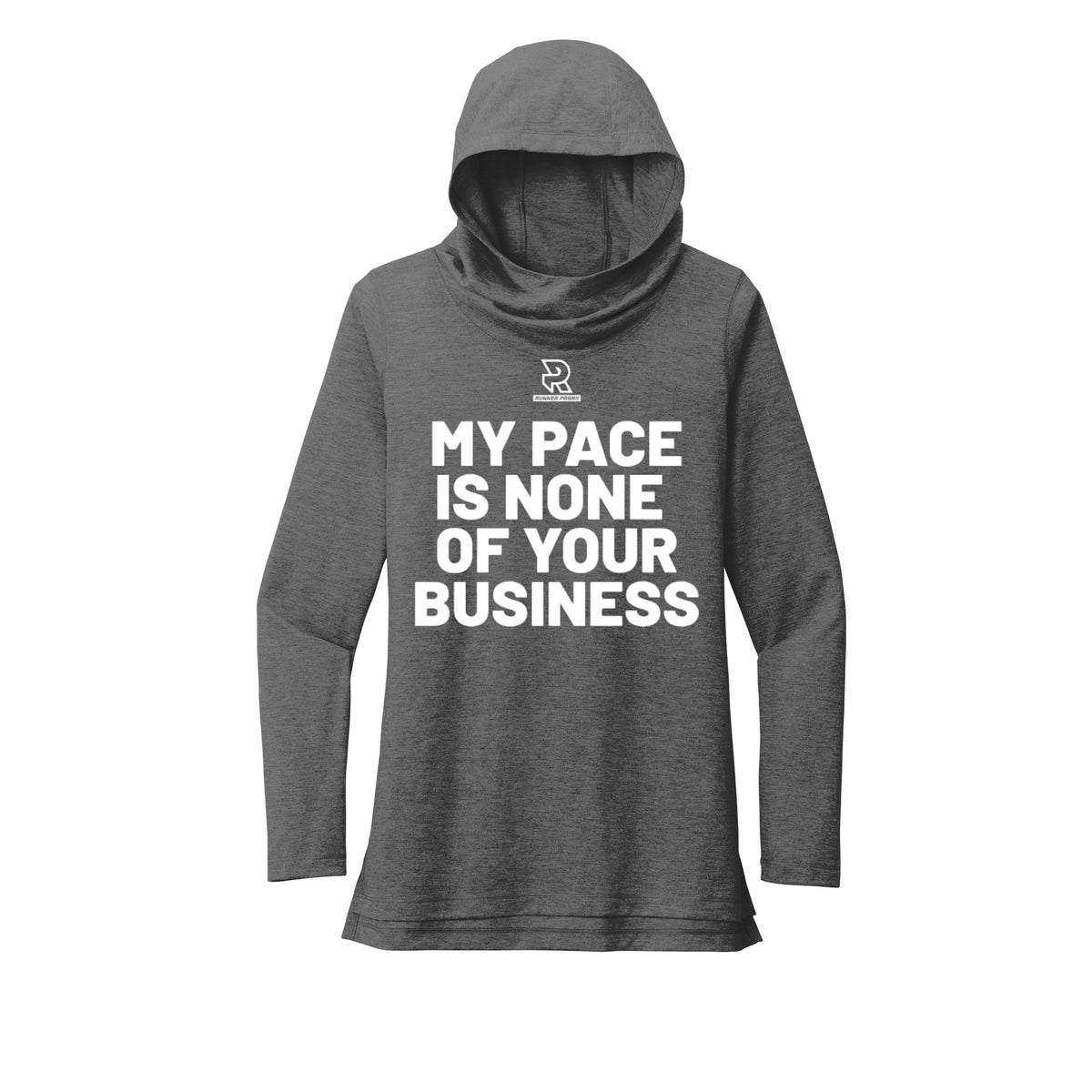 MY PACE IS NONE OF YOUR BUSINESS (White) - Womens Tri-Blend Long Sleeve Hoodie