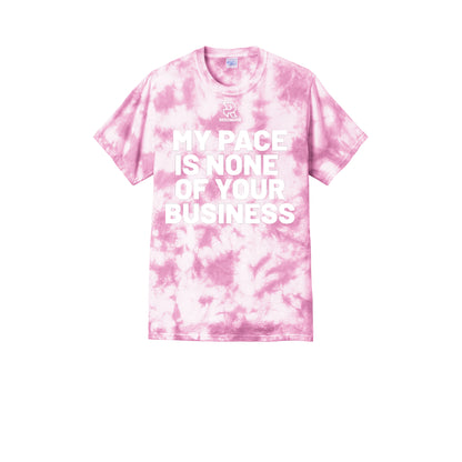 MY PACE IS NONE OF YOUR BUSINESS (White) - Short Sleeve Tie Dye Cotton Tee