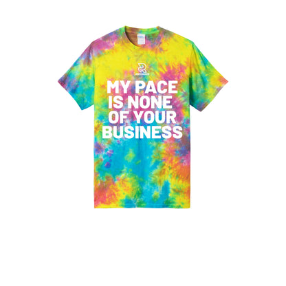 MY PACE IS NONE OF YOUR BUSINESS (White) - Short Sleeve Tie Dye Cotton Tee