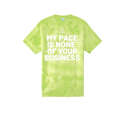 MY PACE IS NONE OF YOUR BUSINESS (White) - Short Sleeve Tie Dye Cotton Tee