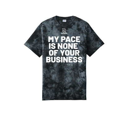 MY PACE IS NONE OF YOUR BUSINESS (White) - Short Sleeve Tie Dye Cotton Tee