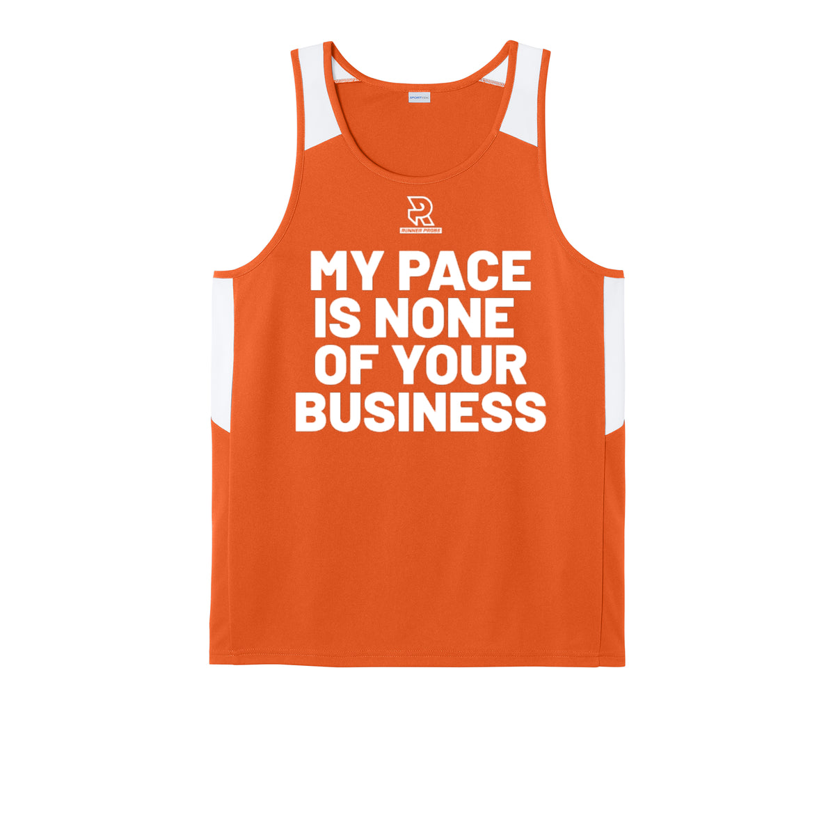 MY PACE IS NONE OF YOUR BUSINESS (White) - Mens Club Track Tank