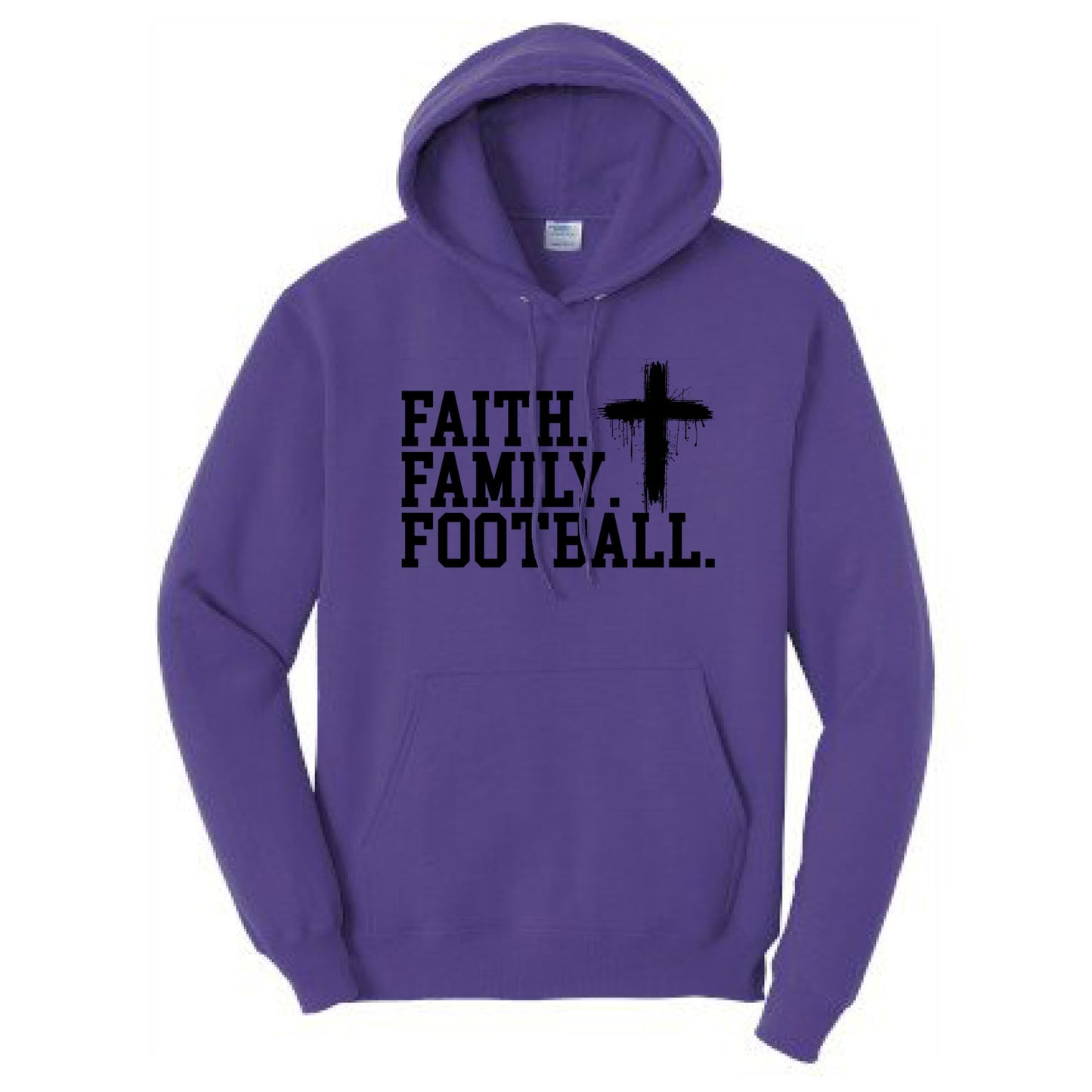FAITH FAMILY FOOTBALL (A) (Black) - Hoodie